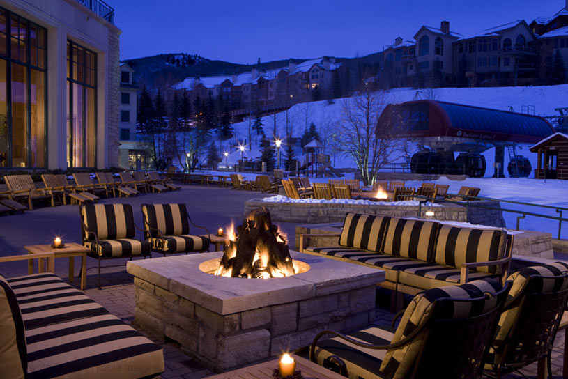 Outdoor fireplace at the Park Hyatt Beaver Creek Resort and Spa